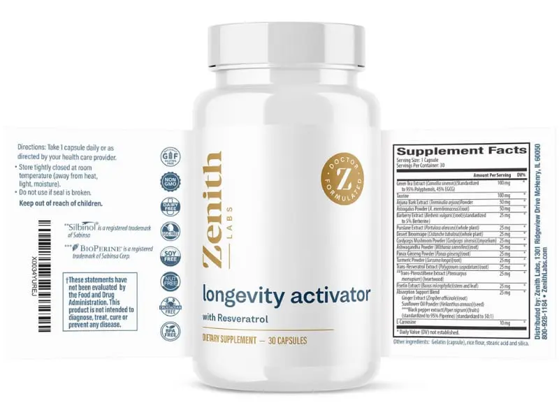 Longevity Activator Label 